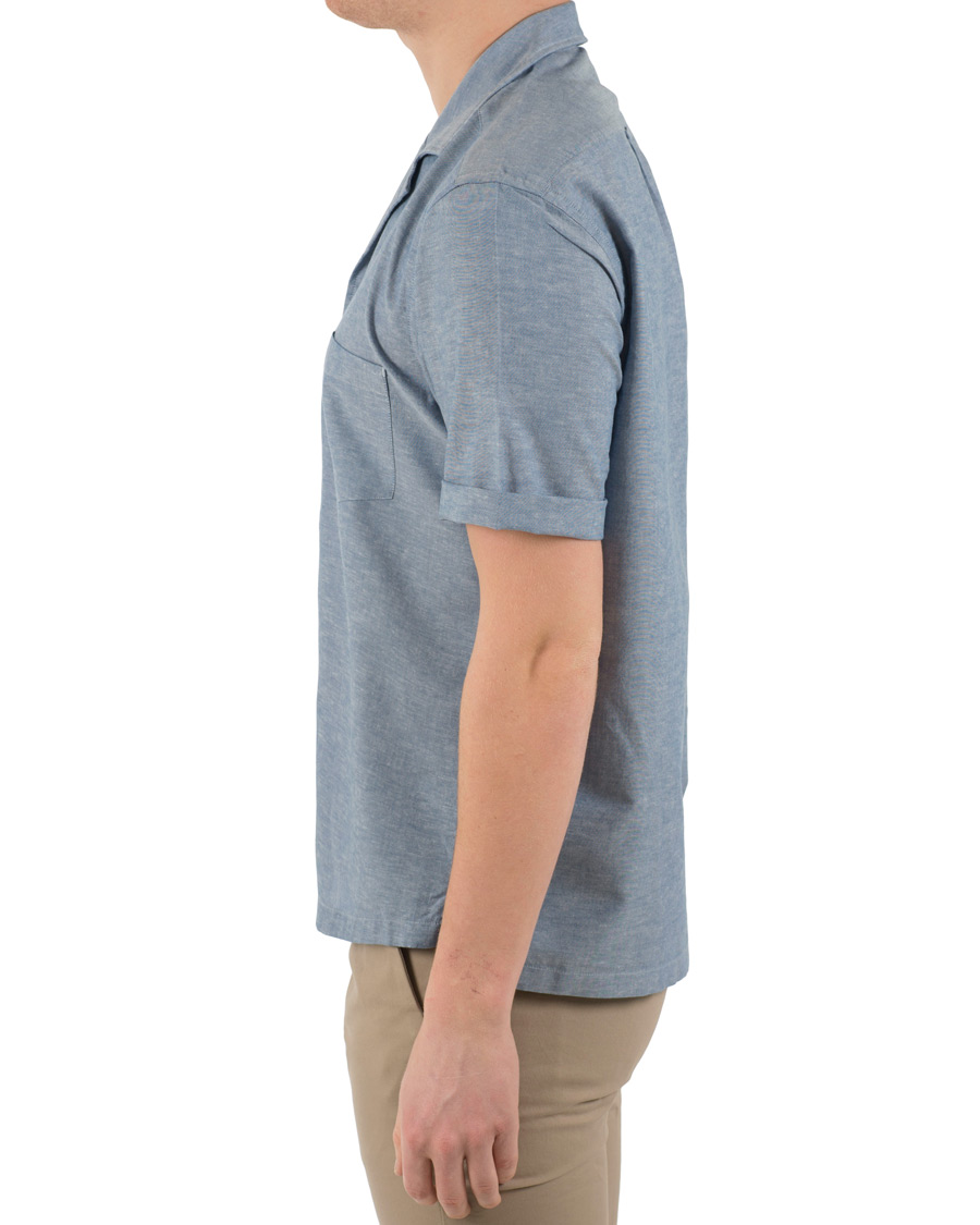 Homme | Chemises | BOSS BLACK | BOSS Lello Cotton/Linen Resort Short Sleeve Shirt Blue