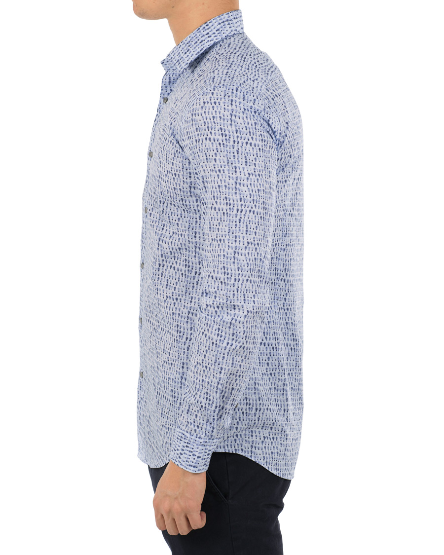 Heren | Overhemden | BOSS BLACK | BOSS Ismo Slim Fit Waterprint Shirt Blue