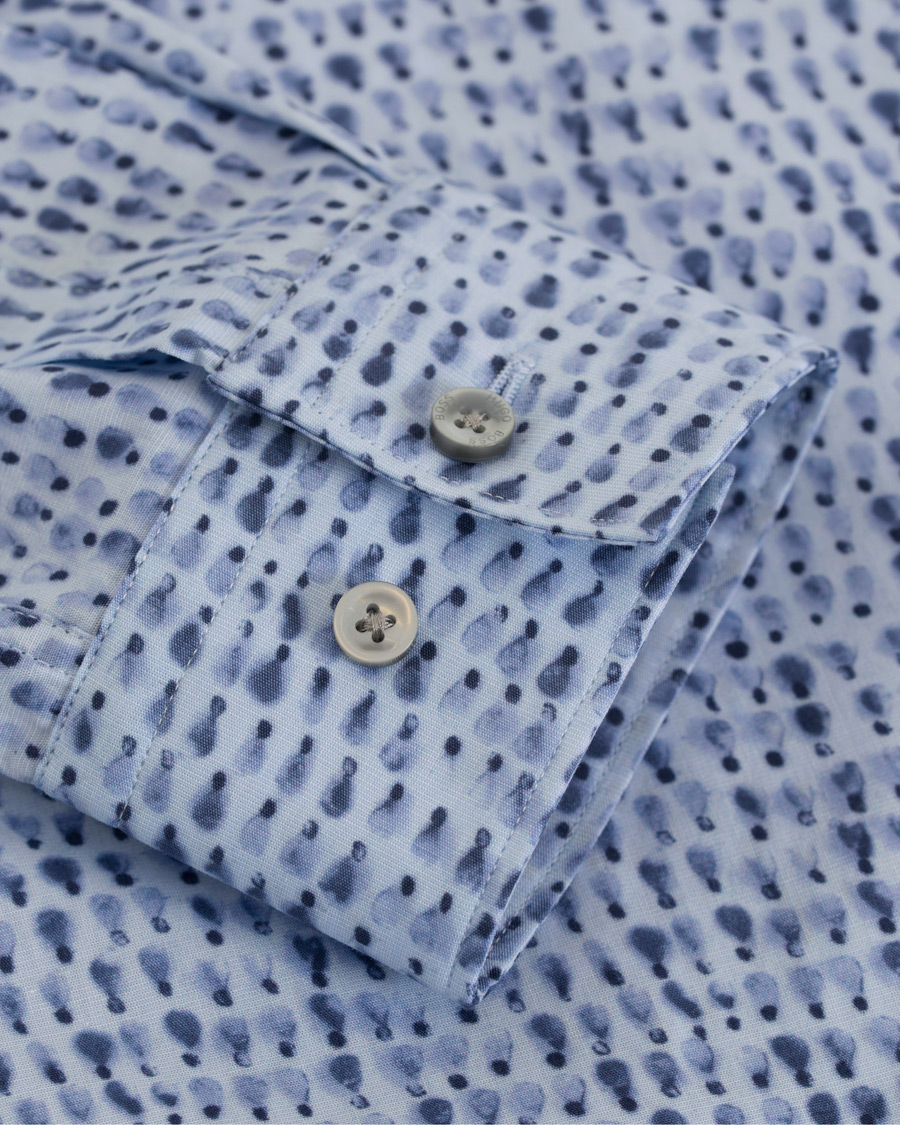 Heren | Overhemden | BOSS BLACK | BOSS Ismo Slim Fit Waterprint Shirt Blue