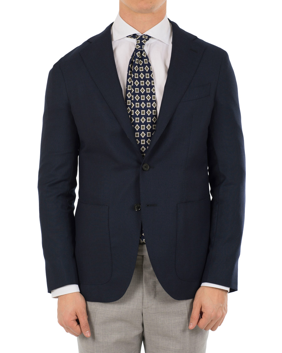 Homme | Blazers | Caruso | Structure Wool Blazer Navy