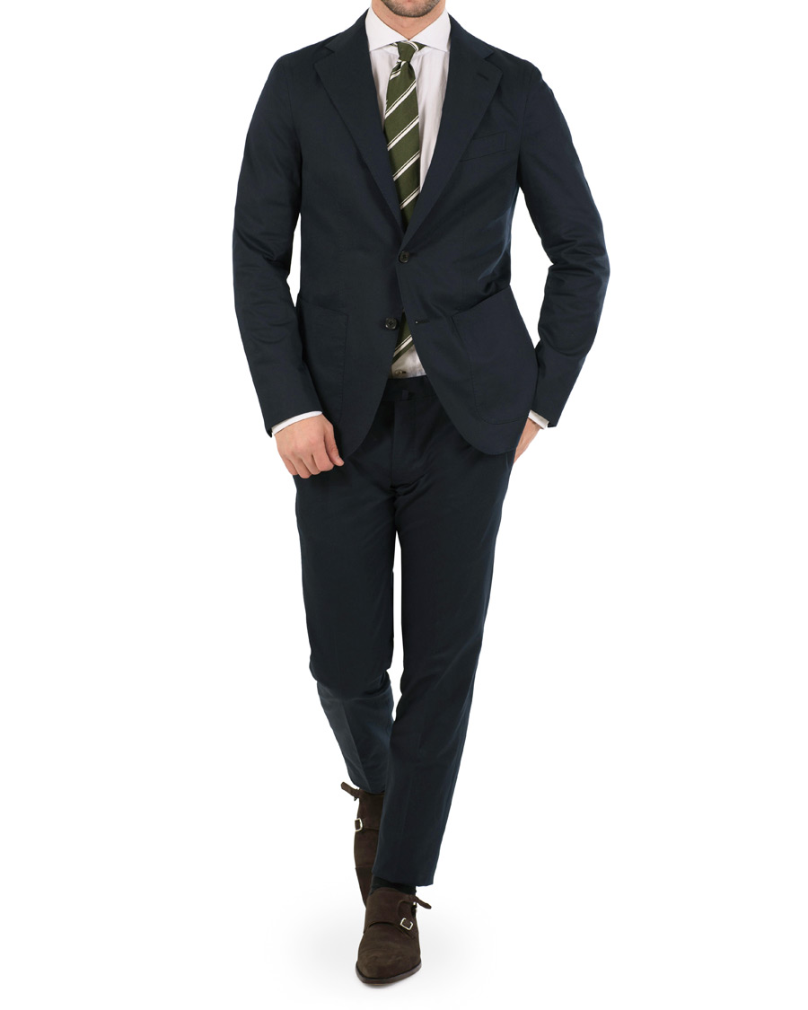 Homme | Costumes | Caruso | Cotton Stretch Suit Navy