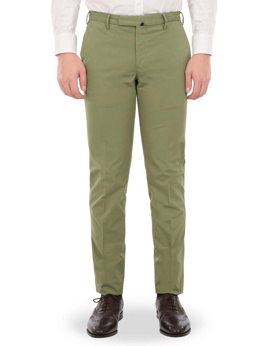 Heren | Broeken | Incotex | Slim Fit Stretch Chinos Green