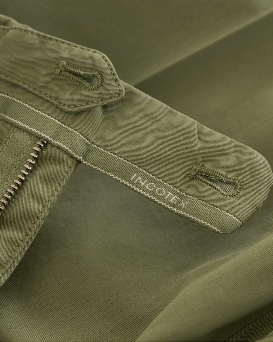 Heren | Broeken | Incotex | Slim Fit Stretch Chinos Green