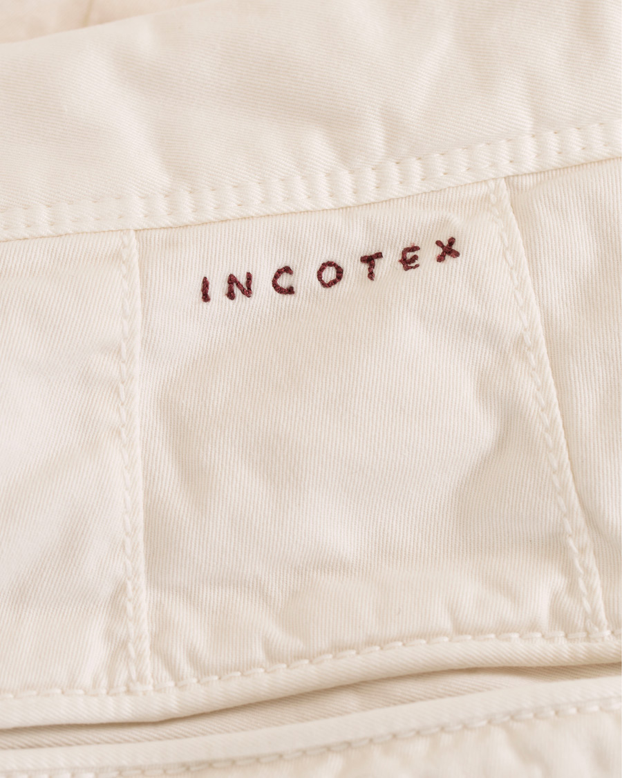 Homme | Pantalons | Incotex | Slim Fit Stretch Slacks Off White