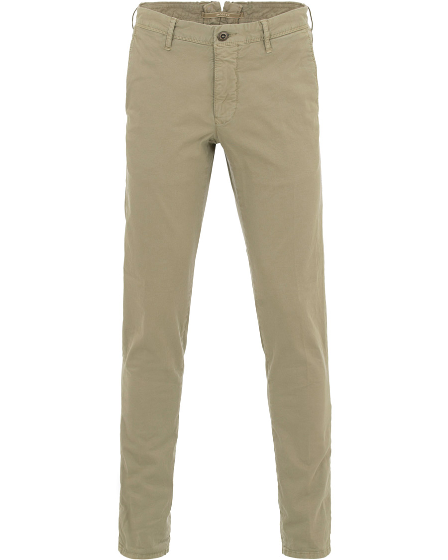 Homme | Pantalons | Incotex | Slim Fit Stretch Slacks Light Green