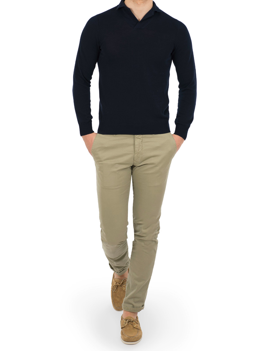Homme | Pantalons | Incotex | Slim Fit Stretch Slacks Light Green