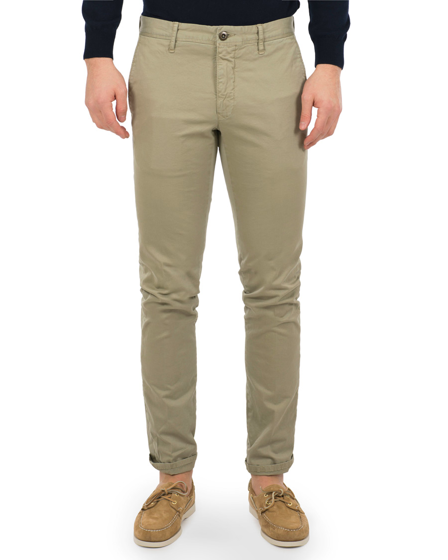 Homme | Pantalons | Incotex | Slim Fit Stretch Slacks Light Green