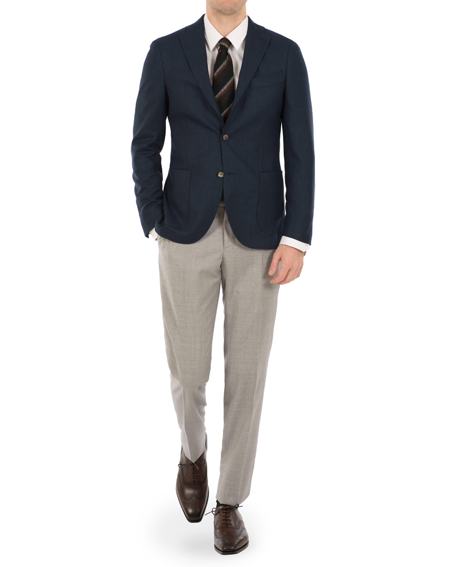 Homme | Pantalons | Incotex | Slim Fit Wool Trousers Light Grey