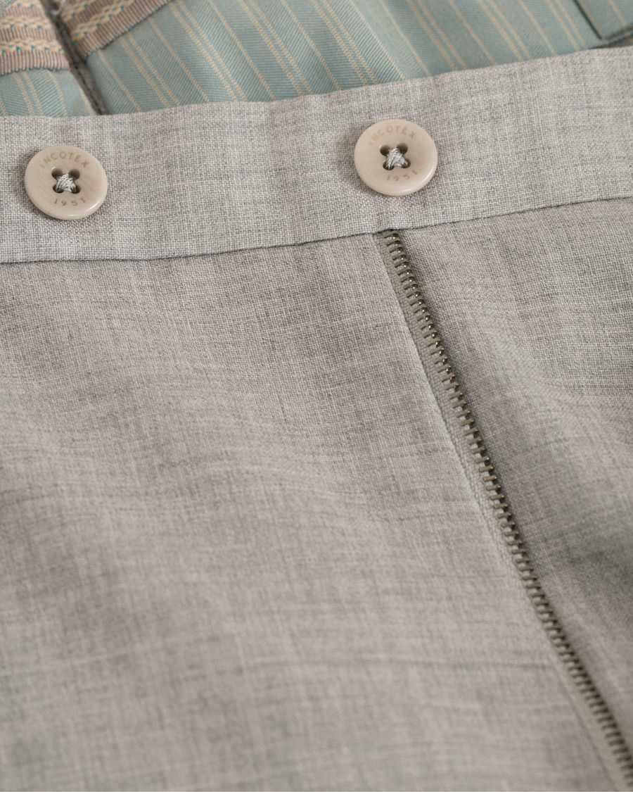 Homme | Pantalons | Incotex | Slim Fit Wool Trousers Light Grey