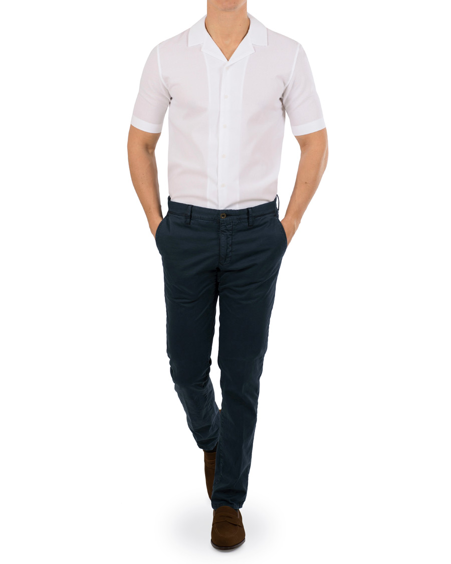 Heren | Overhemden | Sunspel | Riviera Camp Collar Short Sleeve Shirt White