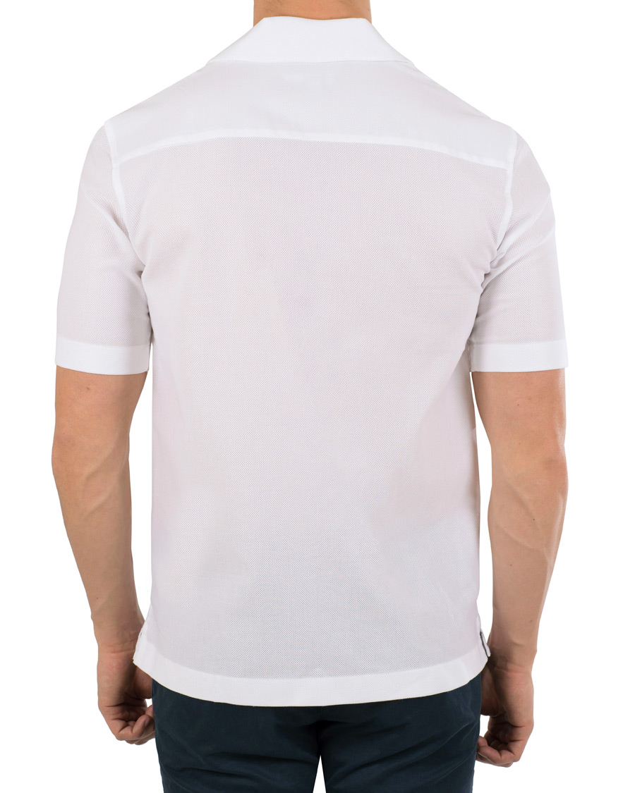 Heren | Overhemden | Sunspel | Riviera Camp Collar Short Sleeve Shirt White
