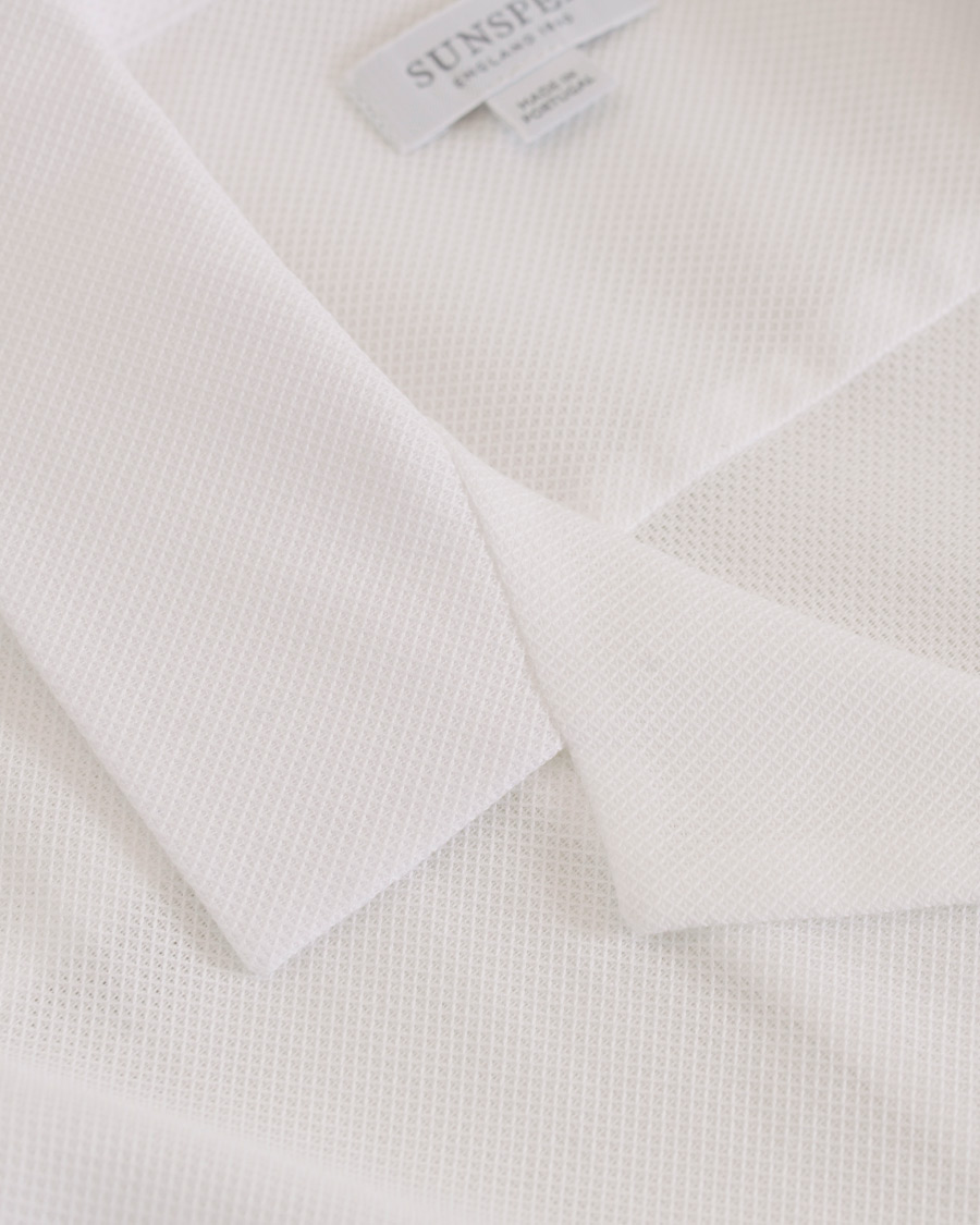 Heren | Overhemden | Sunspel | Riviera Camp Collar Short Sleeve Shirt White