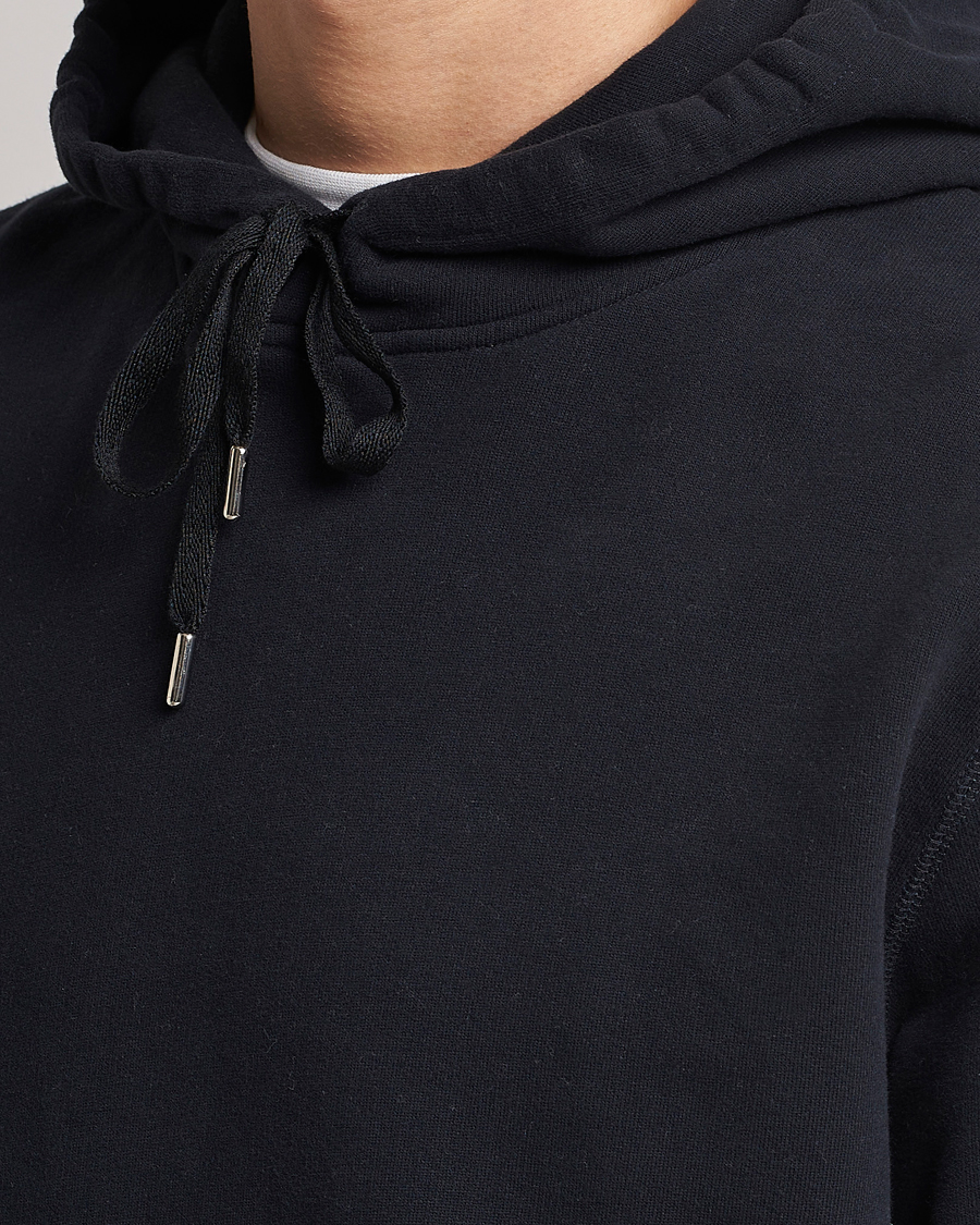 Heren | Truien | Sunspel | Loopback Hoodie Black