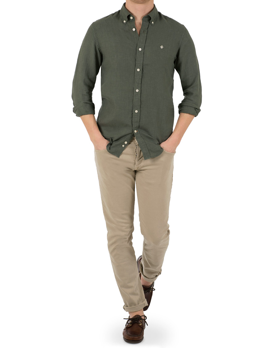 Homme | Chemises | Morris | Douglas Linen Shirt Olive