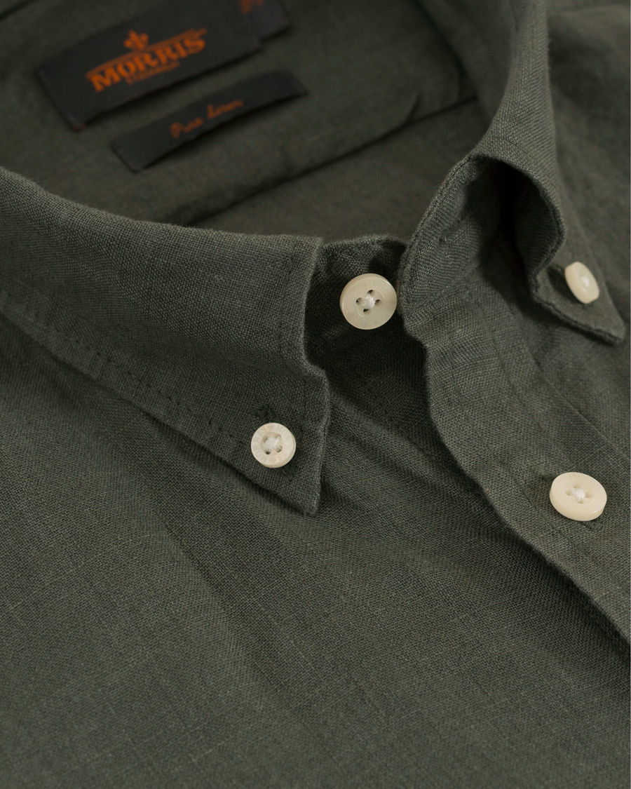 Homme | Chemises | Morris | Douglas Linen Shirt Olive