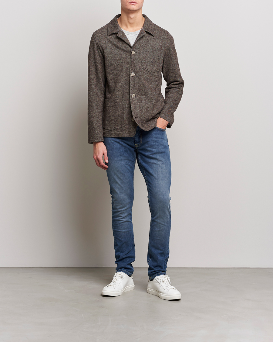 Homme | Jeans | Morris | Steve Satin Stretch Jeans Semi Dark Wash