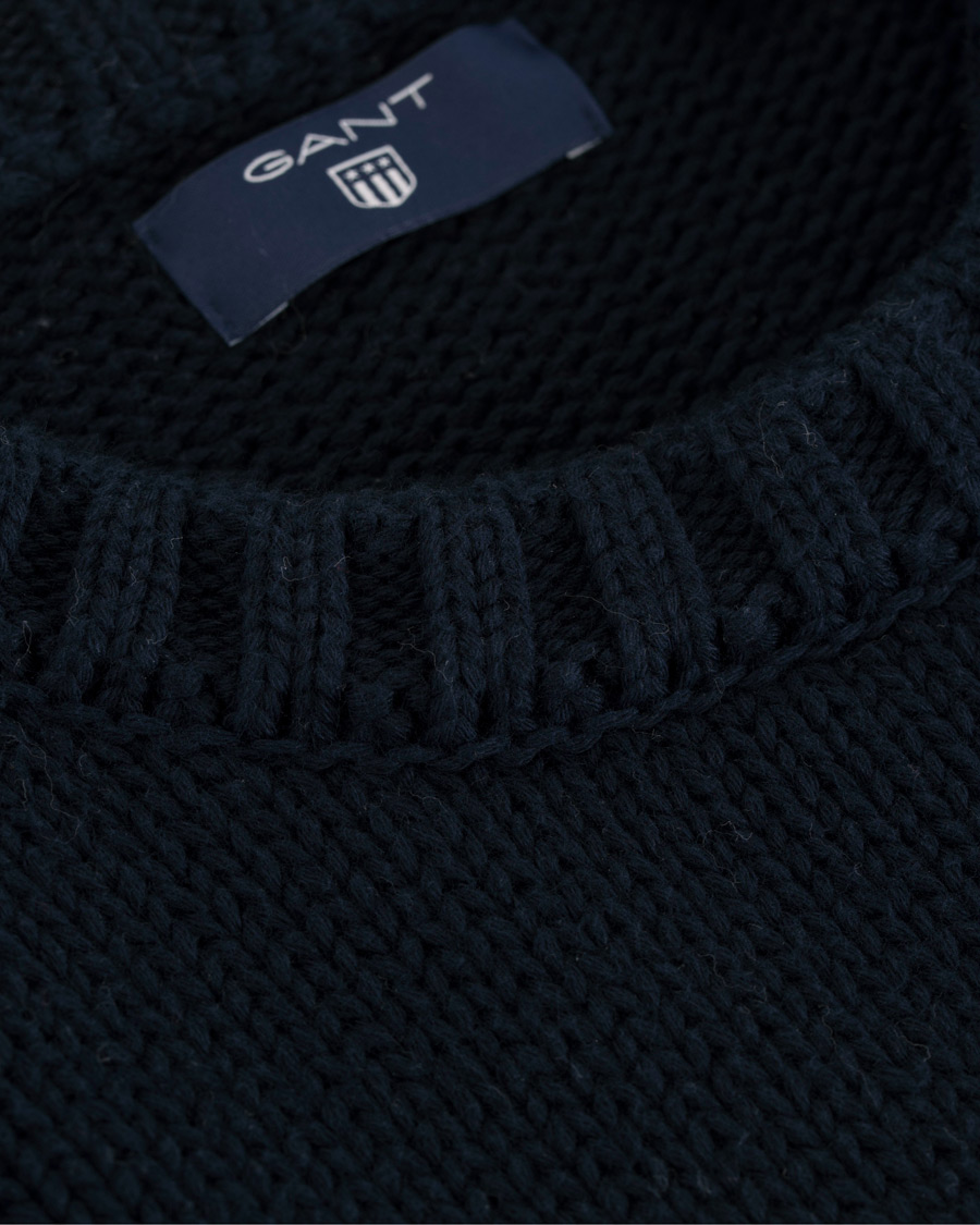 Homme | Pulls Et Tricots | GANT | Fisherman Stripe Crew Neck Evening Blue