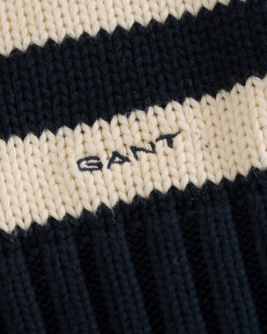 Homme | Pulls Et Tricots | GANT | Fisherman Stripe Crew Neck Evening Blue