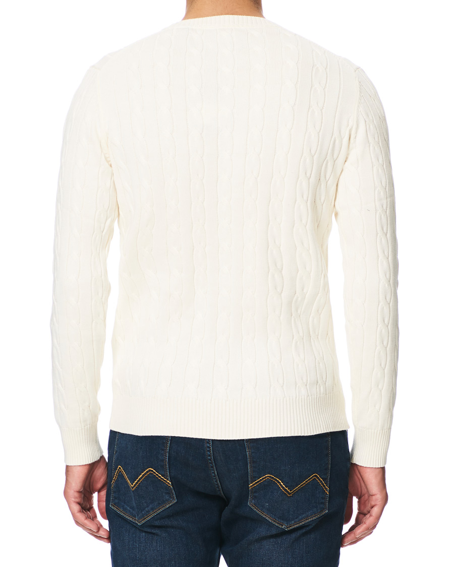 Homme | Pulls Et Tricots | GANT | Cotton Cable Crew Neck Pullover Creem