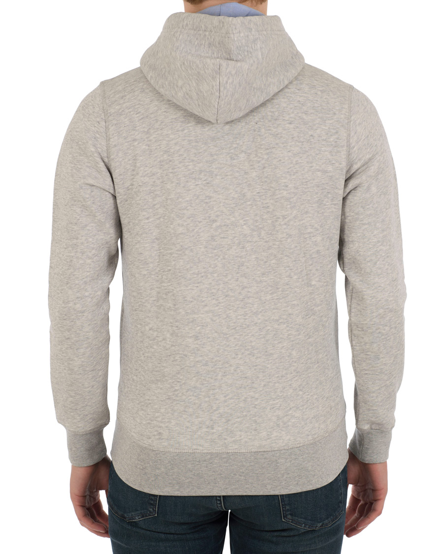 Heren | Truien | Gant | Outline Full Zip Hoodie Light Grey Melange