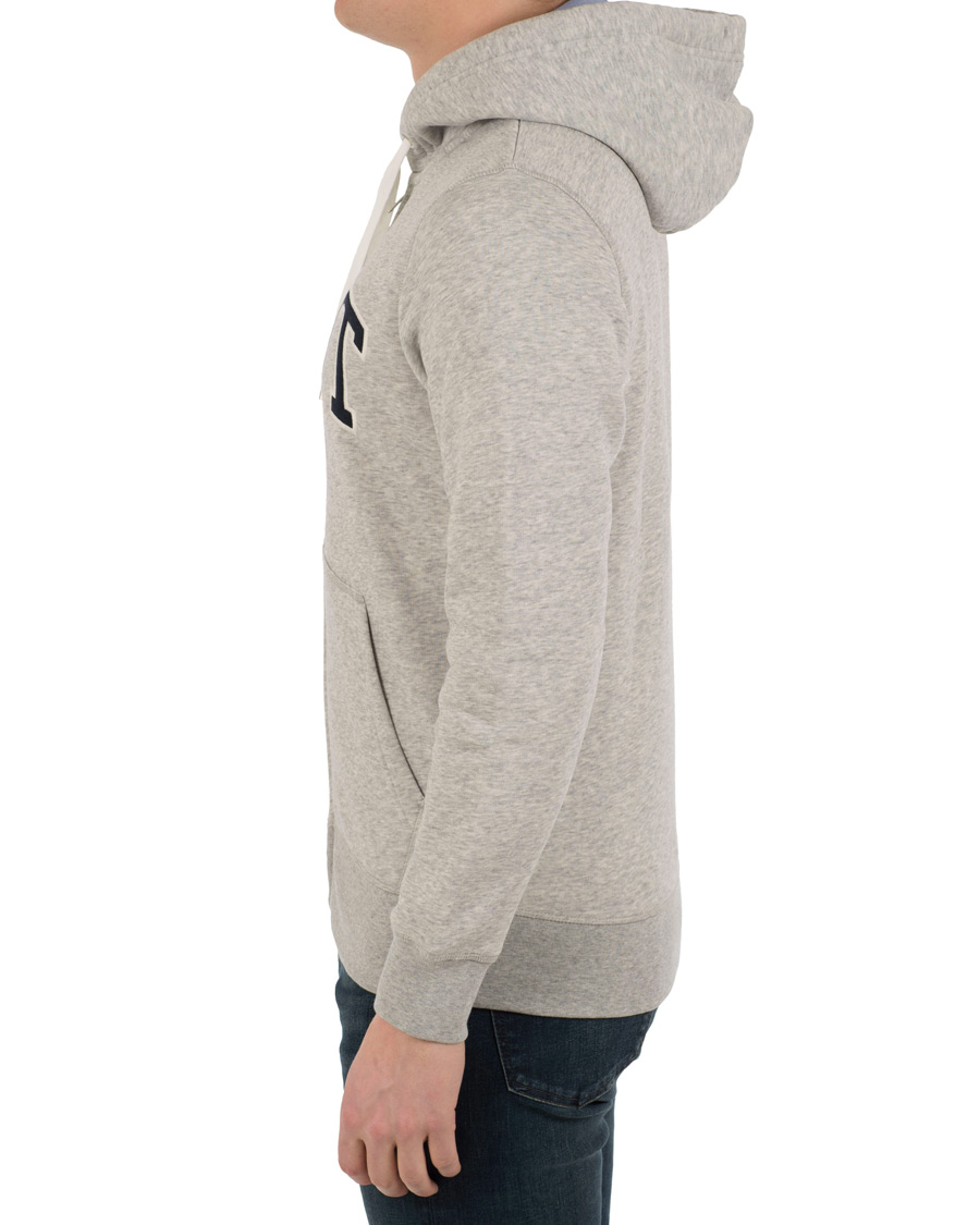 Heren | Truien | Gant | Outline Full Zip Hoodie Light Grey Melange