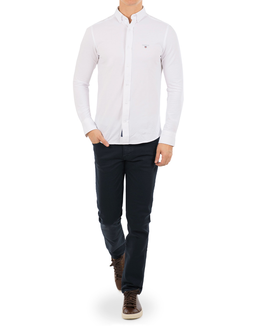 Homme | Chemises | GANT | Slim Fit Tech Prep Pique Shirt White
