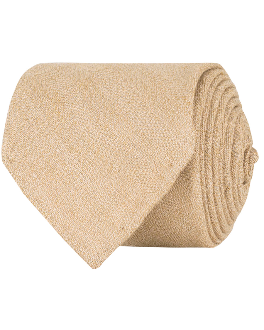 Homme | Drake's Linen Herringbone 8 cm Tie Beige | Drake's | Linen Herringbone 8 cm Tie Beige