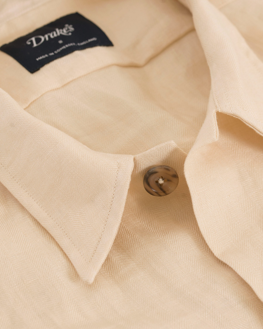 Homme | Chemises | Drake's | Linen Safari Schacket Off White