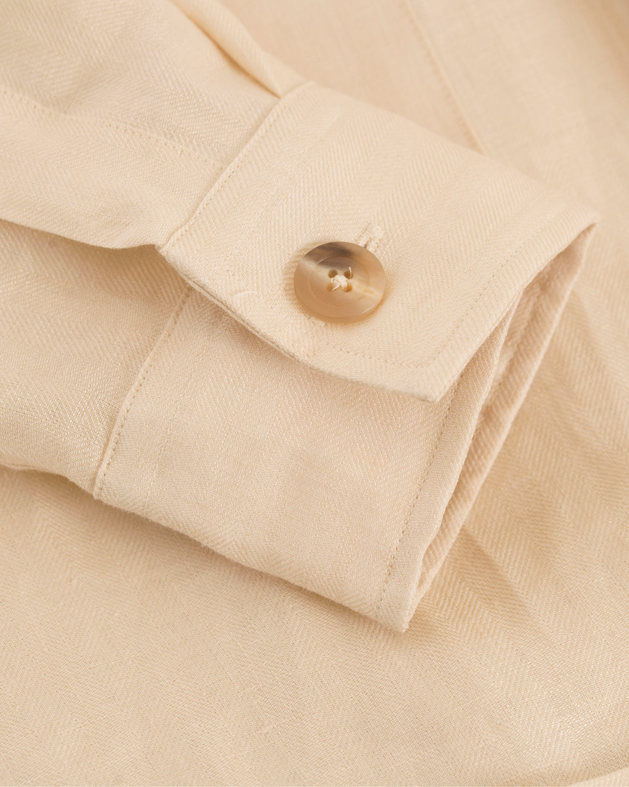 Homme | Chemises | Drake's | Linen Safari Schacket Off White