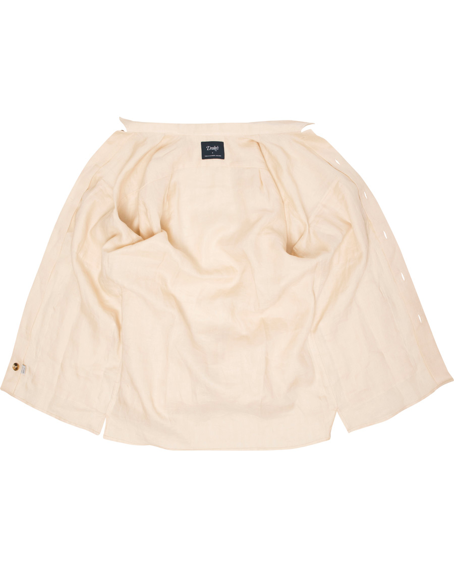 Homme | Chemises | Drake's | Linen Safari Schacket Off White