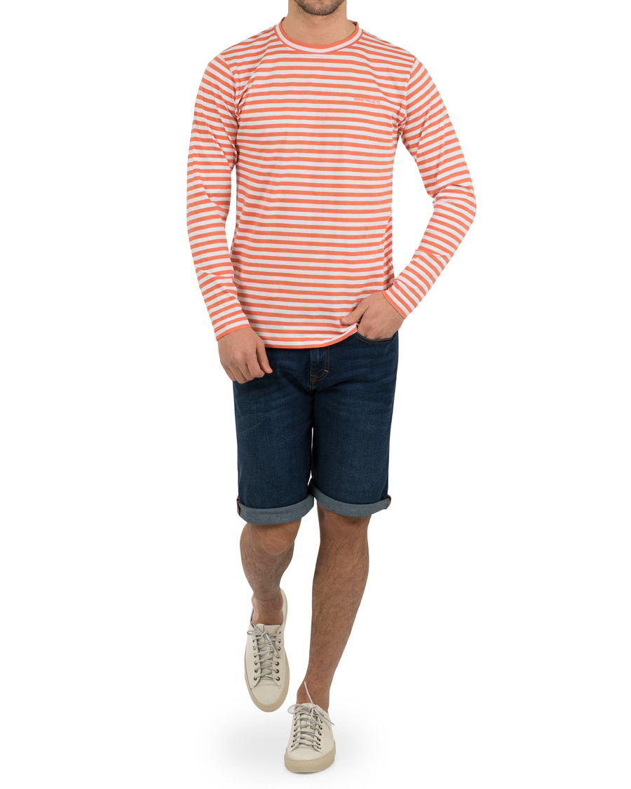 Homme | T-shirts | Norse Projects | James Logo Stripe Long Sleeve Tee Burned Red