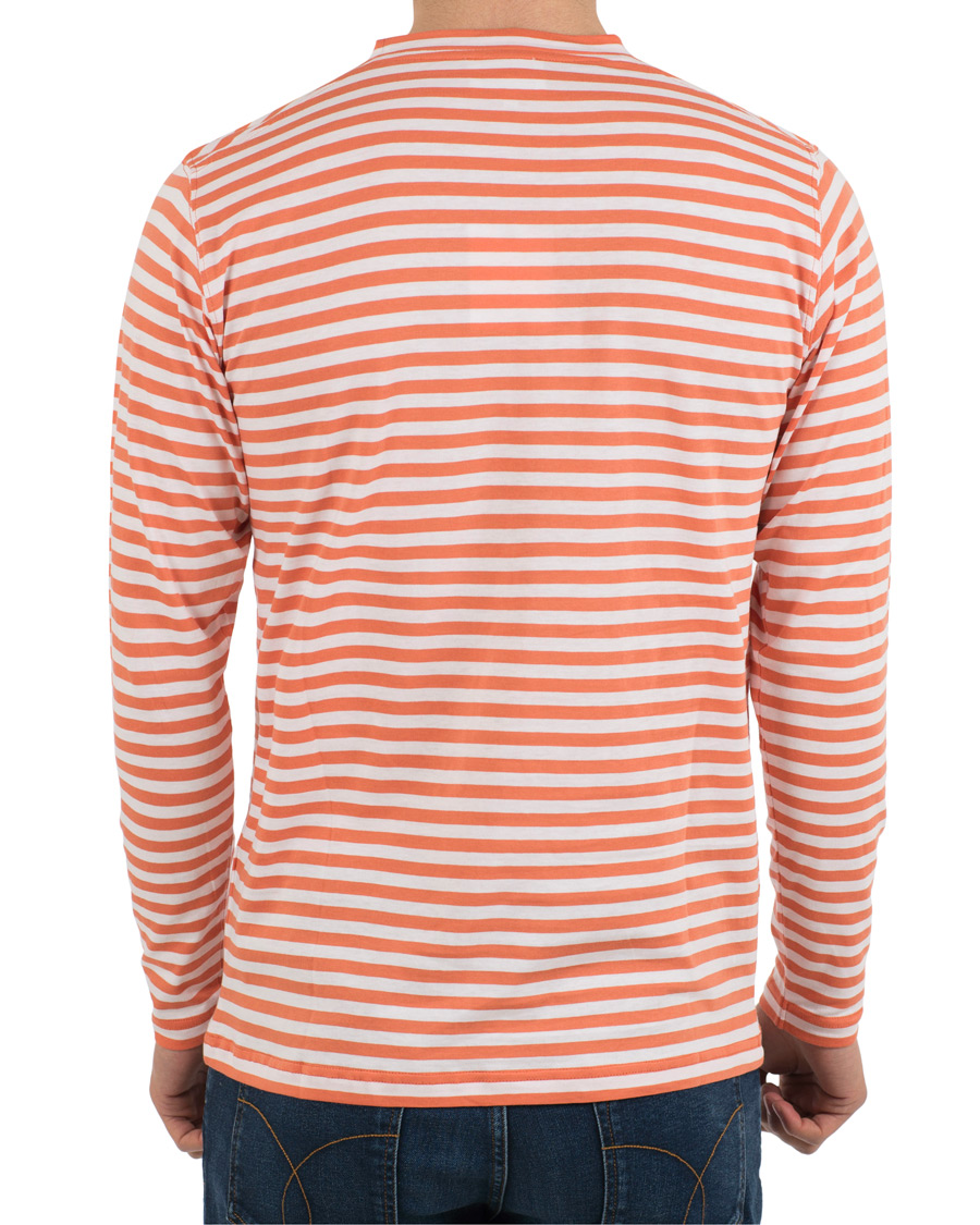Homme | T-shirts | Norse Projects | James Logo Stripe Long Sleeve Tee Burned Red