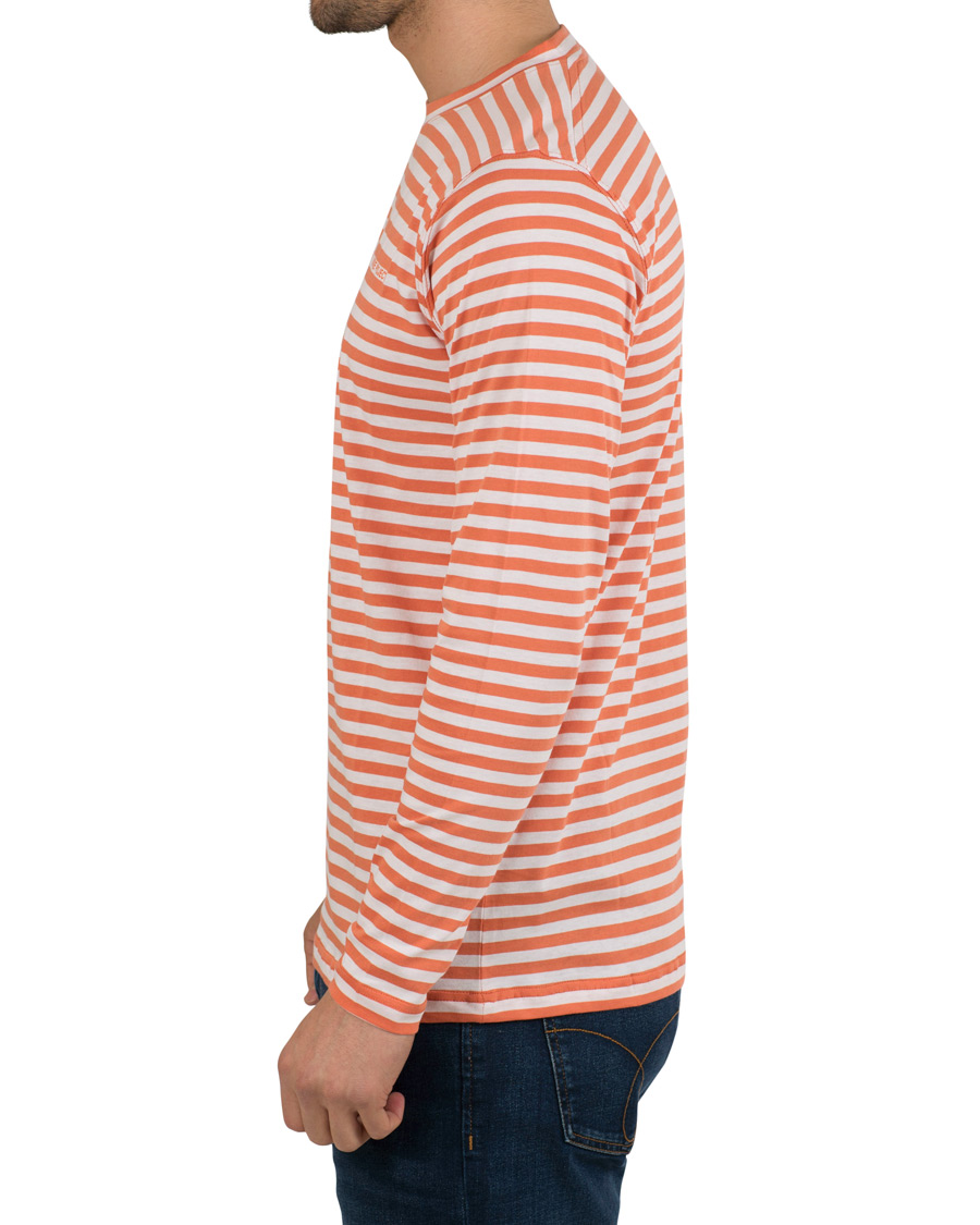 Homme | T-shirts | Norse Projects | James Logo Stripe Long Sleeve Tee Burned Red