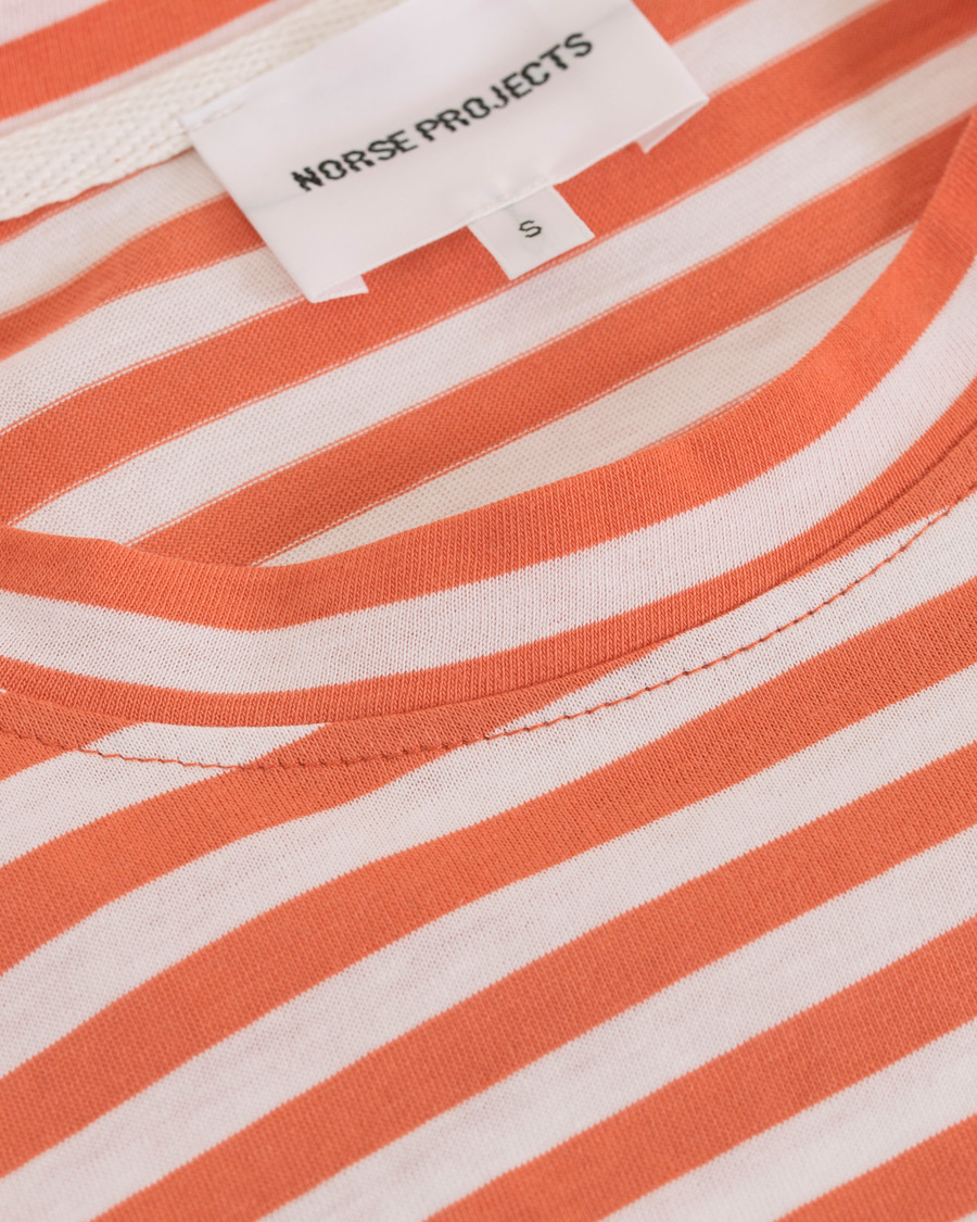 Homme | T-shirts | Norse Projects | James Logo Stripe Long Sleeve Tee Burned Red