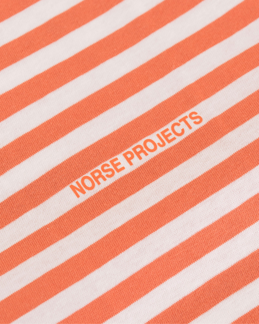 Homme | T-shirts | Norse Projects | James Logo Stripe Long Sleeve Tee Burned Red
