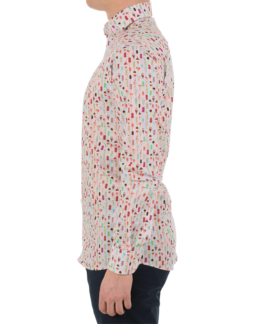 Homme | Chemises | Eton | Slim Fit Poplin Printed Ice Cream Shirt Pink/Red