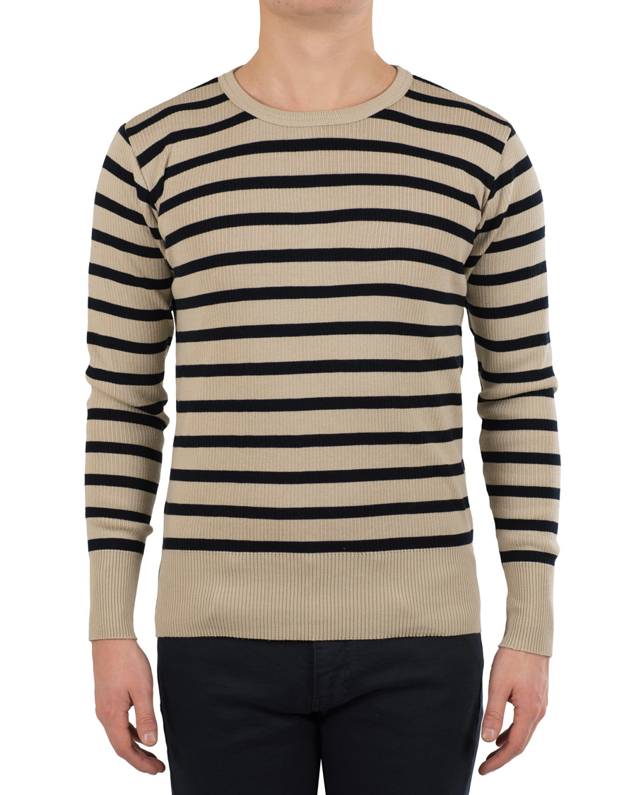 Homme | Pulls Et Tricots | S.N.S. Herning | Sub Striped Knitted Sweater Desert Sand/Marine