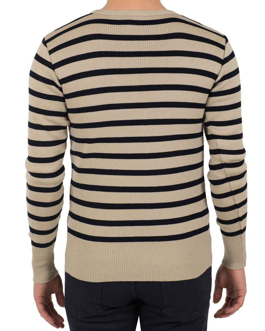 Homme | Pulls Et Tricots | S.N.S. Herning | Sub Striped Knitted Sweater Desert Sand/Marine
