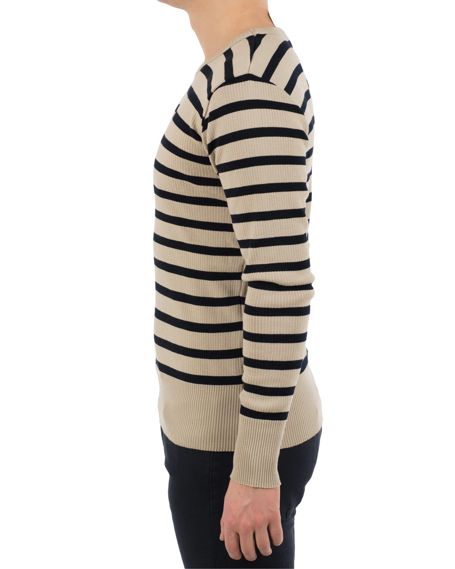 Homme | Pulls Et Tricots | S.N.S. Herning | Sub Striped Knitted Sweater Desert Sand/Marine