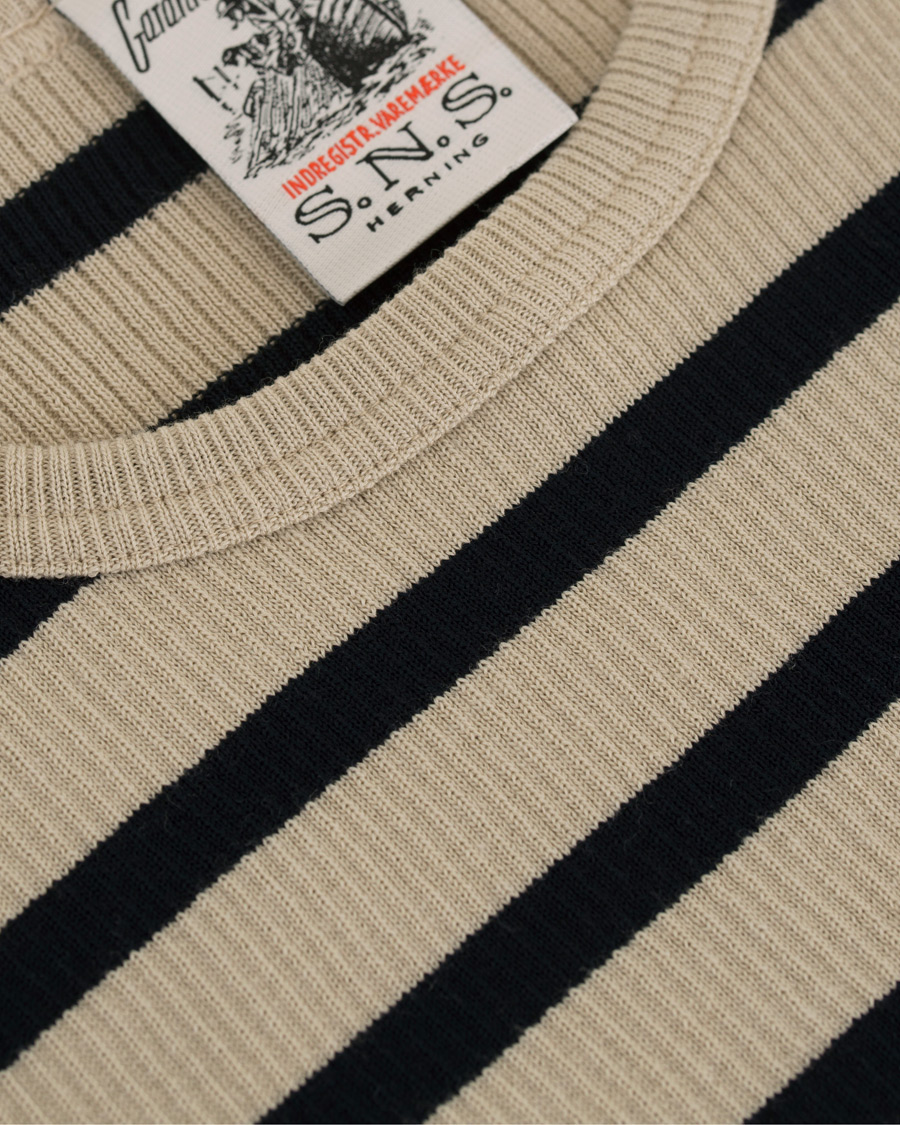 Homme | Pulls Et Tricots | S.N.S. Herning | Sub Striped Knitted Sweater Desert Sand/Marine