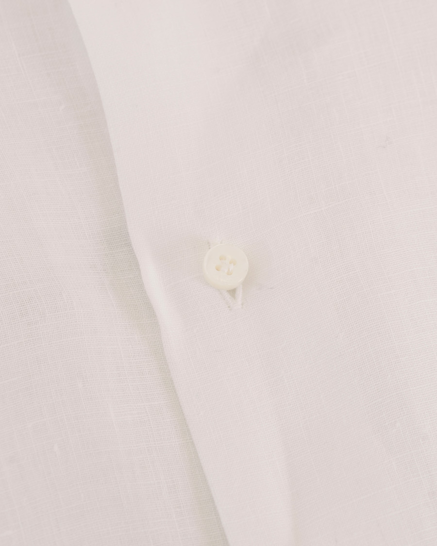 Homme | Chemises | Barba Napoli | Napoli Slim Fit Linen Shirt White