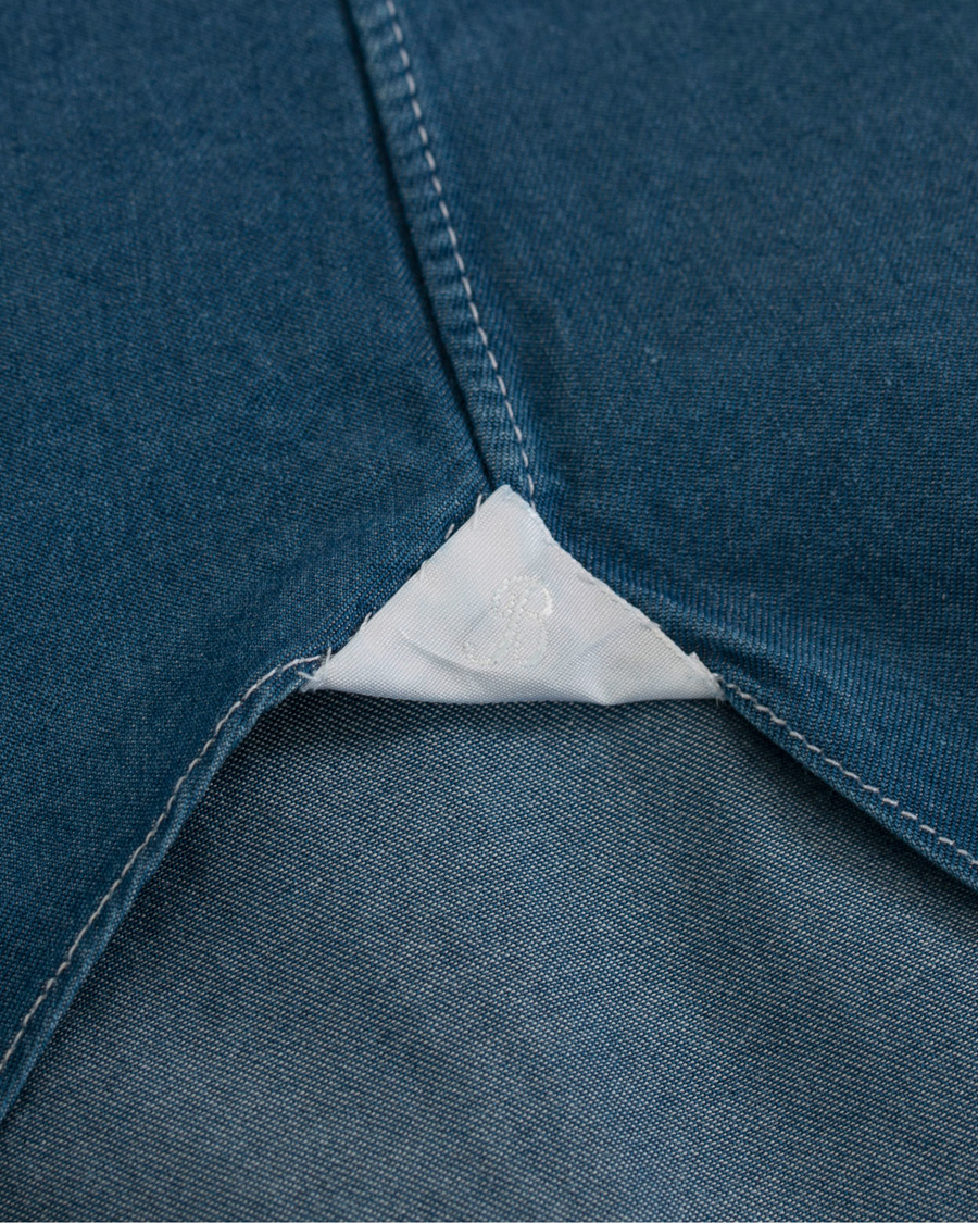 Heren | Overhemden | Barba Napoli | Dandylife Slim Fit Chambray Cut Away Shirt Indigo