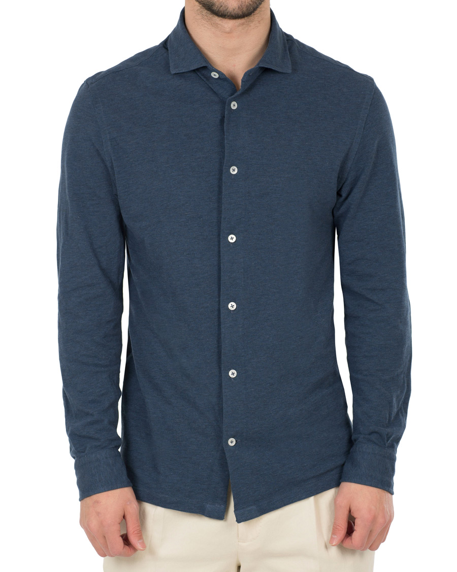 Homme | Chemises | Barba Napoli | Jersey Shirt Blue