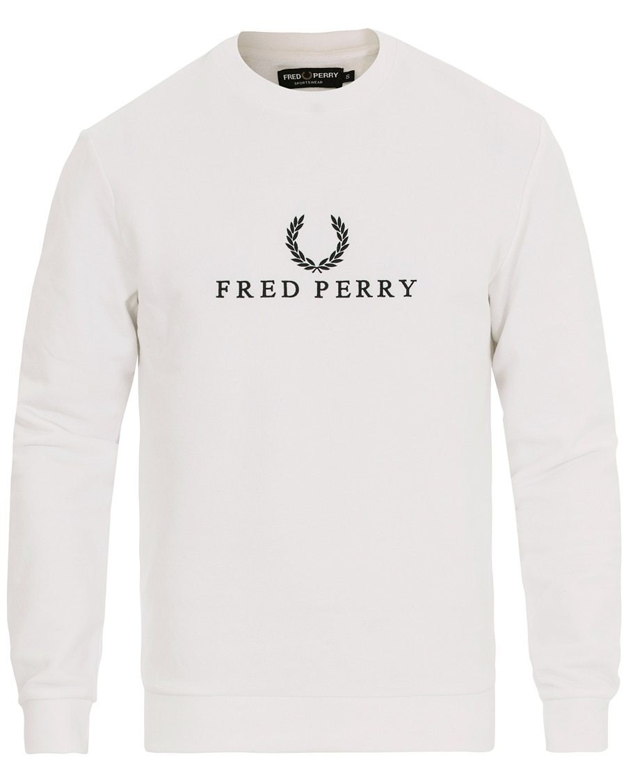 Homme | Pulls Et Tricots | Fred Perry | Monocrome Tennis Logo Crew Neck Sweatshirt White