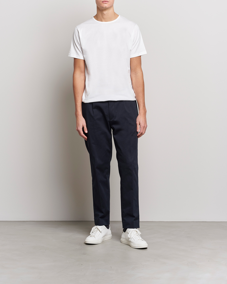 Homme | T-shirts | Sunspel | Superfine Cotton Crew Neck T-Shirt White