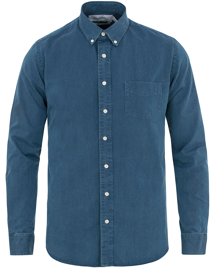 Heren | Overhemden | Schnayderman?s | Schnayderman's Leisure Indigo Jeans Shirt Mid blue