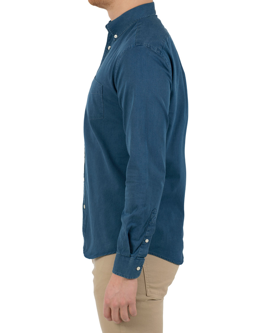 Heren | Overhemden | Schnayderman?s | Schnayderman's Leisure Indigo Jeans Shirt Mid blue