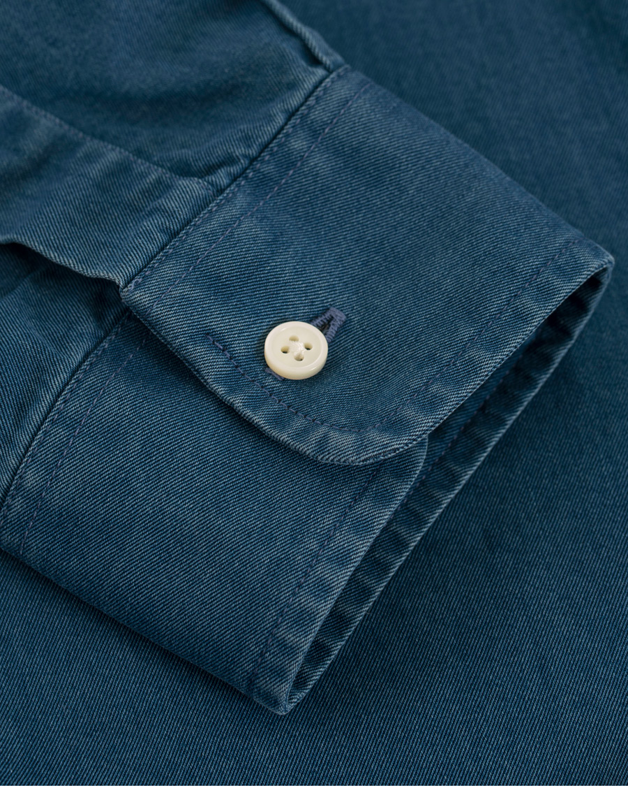 Heren | Overhemden | Schnayderman?s | Schnayderman's Leisure Indigo Jeans Shirt Mid blue