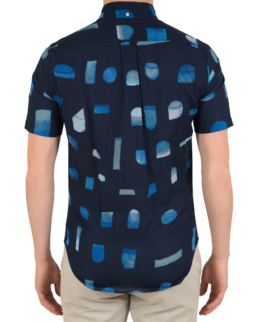 Homme | Chemises | Gitman Vintage | Button Down Short Sleeve Shirt Abstract Blues