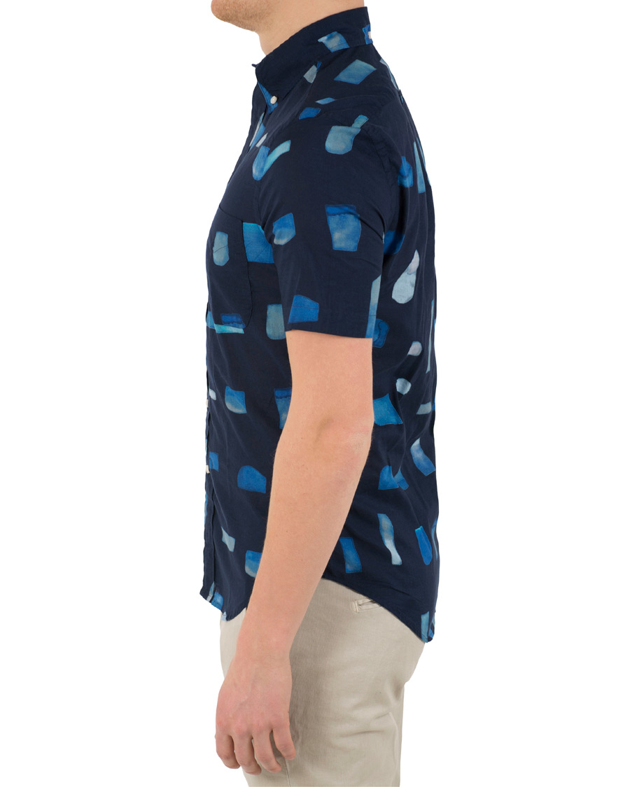 Homme | Chemises | Gitman Vintage | Button Down Short Sleeve Shirt Abstract Blues